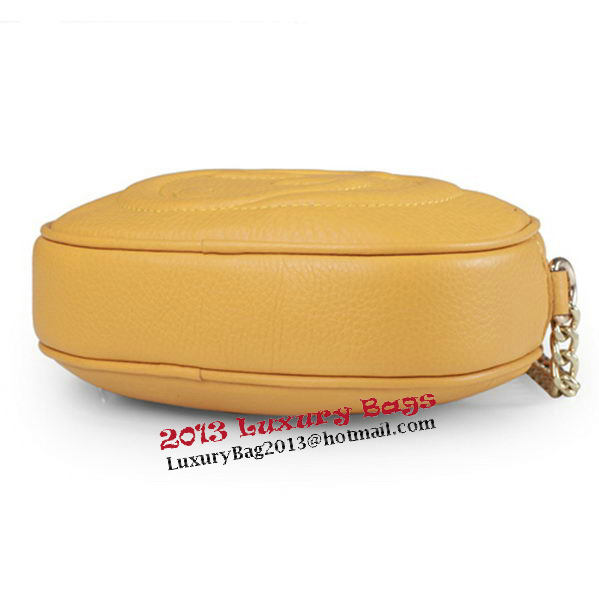 Gucci Soho Original Leather mini Chain Bag 353965 Yellow