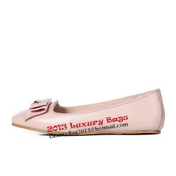 Salvatore Ferragamo Calfskin Leather Ballerina Flat FL0398 Pink