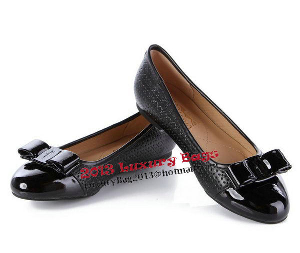 Salvatore Ferragamo Patent Leather Ballerina Flat FL0395 Black