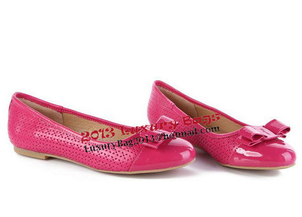 Salvatore Ferragamo Patent Leather Ballerina Flat FL0395 Rose