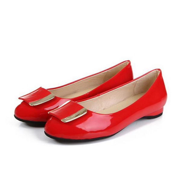 Salvatore Ferragamo Patent Leather Ballerina Flat FL0404 Red