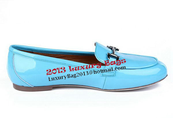 Salvatore Ferragamo Patent Leather Ballerina Flat FL0415 Blue