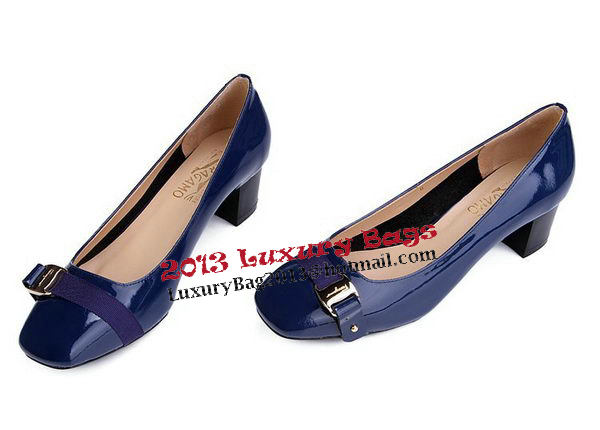 Salvatore Ferragamo Patent Leather FL0383 Blue