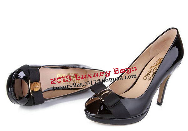 Salvatore Ferragamo Patent Leather FL0390 Black