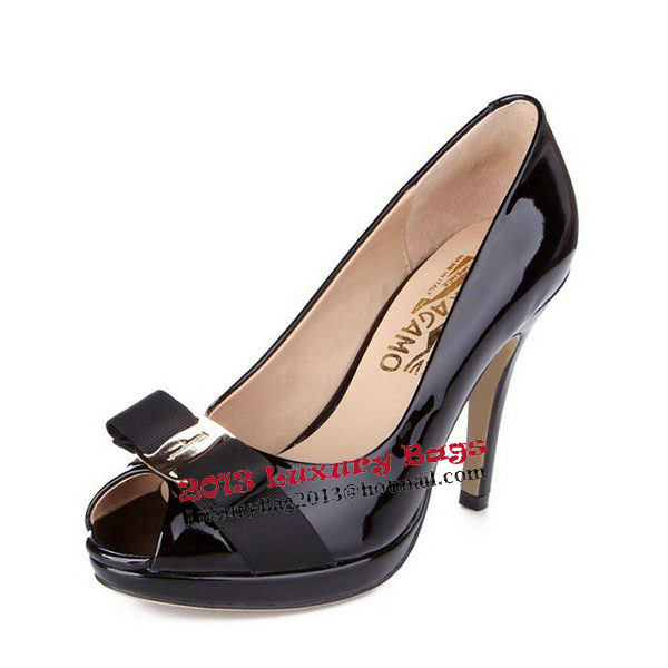 Salvatore Ferragamo Patent Leather FL0390 Black