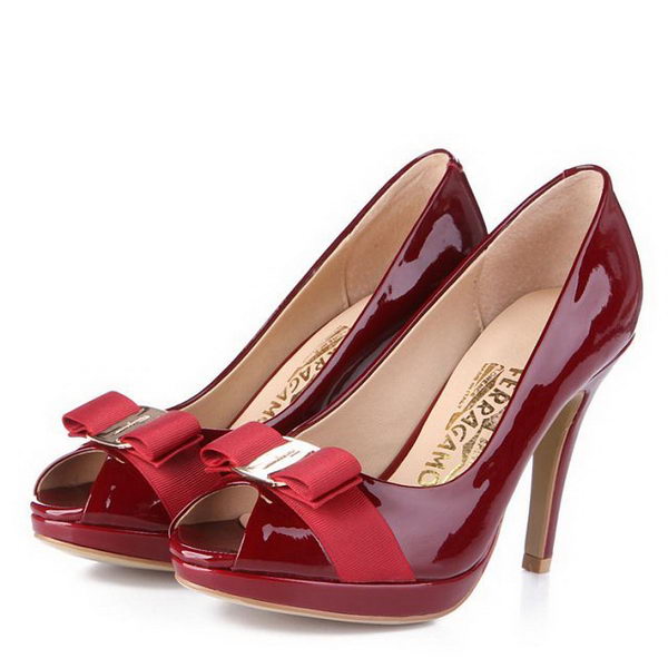 Salvatore Ferragamo Patent Leather FL0390 Burgundy