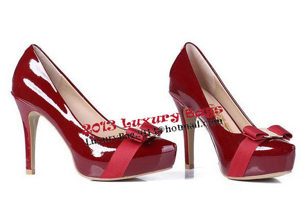 Salvatore Ferragamo Patent Leather Pump FL0418 Burgundy