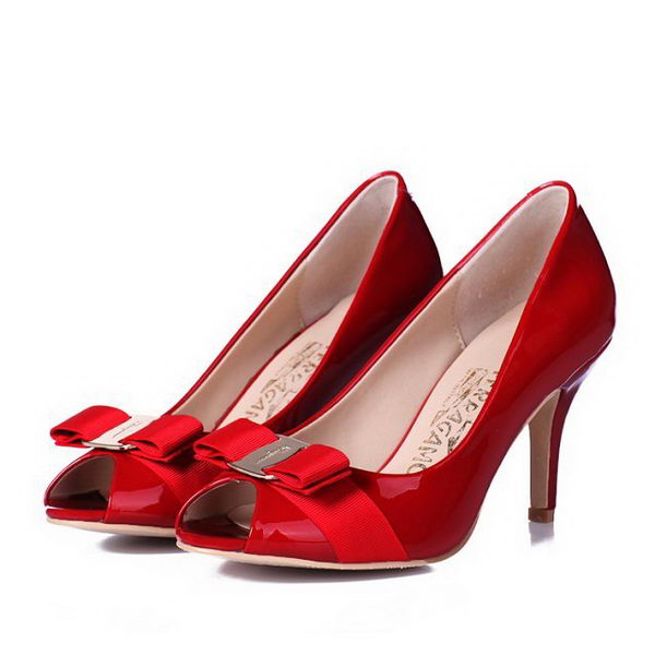 Salvatore Ferragamo Patent Leather Pump FL0427 Red