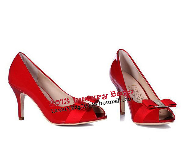 Salvatore Ferragamo Patent Leather Pump FL0427 Red