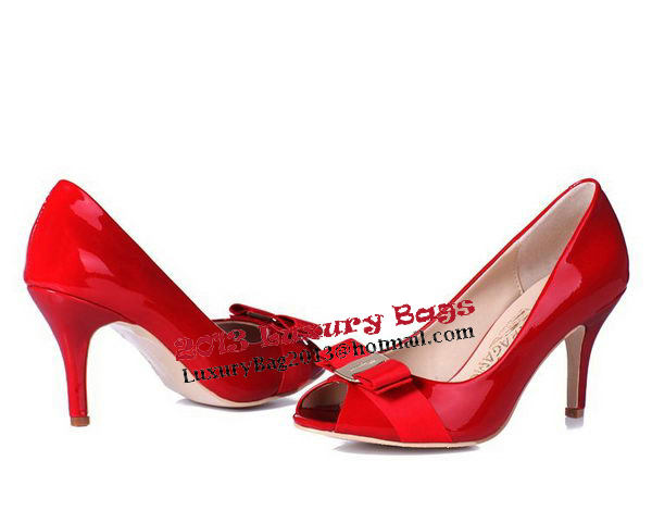 Salvatore Ferragamo Patent Leather Pump FL0427 Red