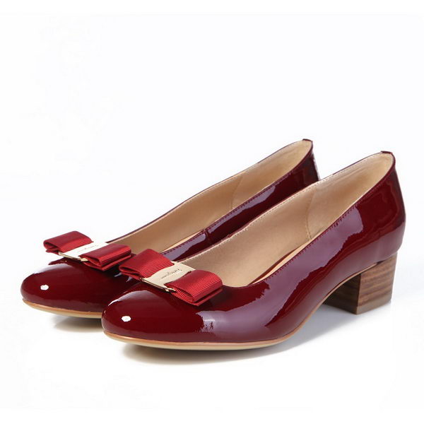 Salvatore Ferragamo Patent Leather Pump FL0430 Burgundy