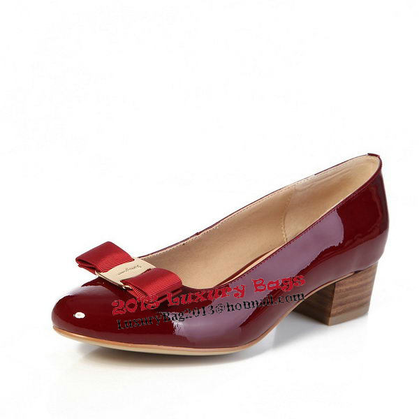 Salvatore Ferragamo Patent Leather Pump FL0430 Burgundy