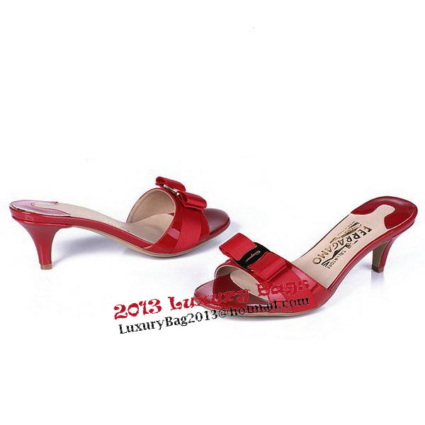 Salvatore Ferragamo Patent Leather Sandals FL0422 Red