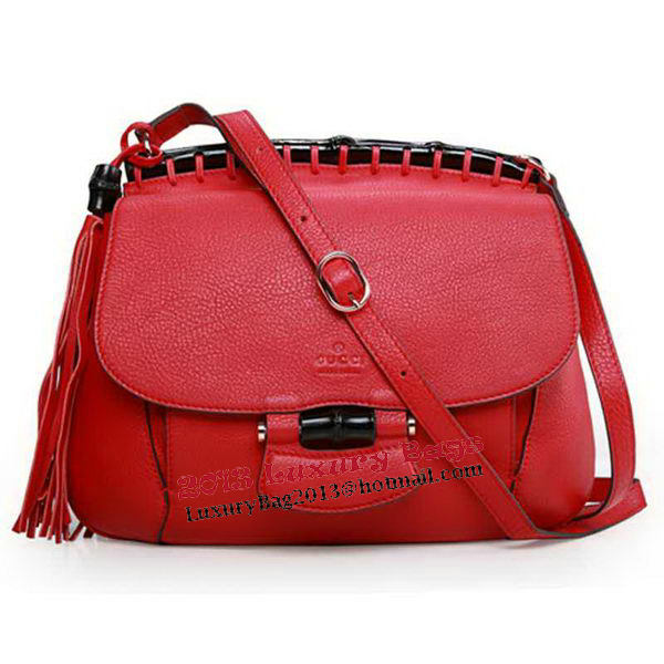 Gucci Nouveau Leather Shoulder Bag 347101 Red