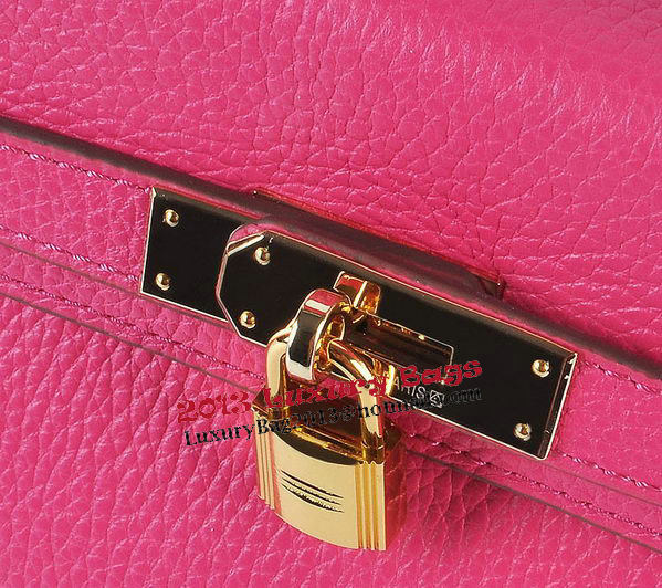 Hermes Kelly 28cm Shoulder Bags Rose Grainy Leather Gold