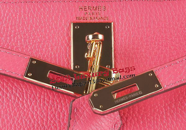 Hermes Kelly 28cm Shoulder Bags Rosy Grainy Leather Gold