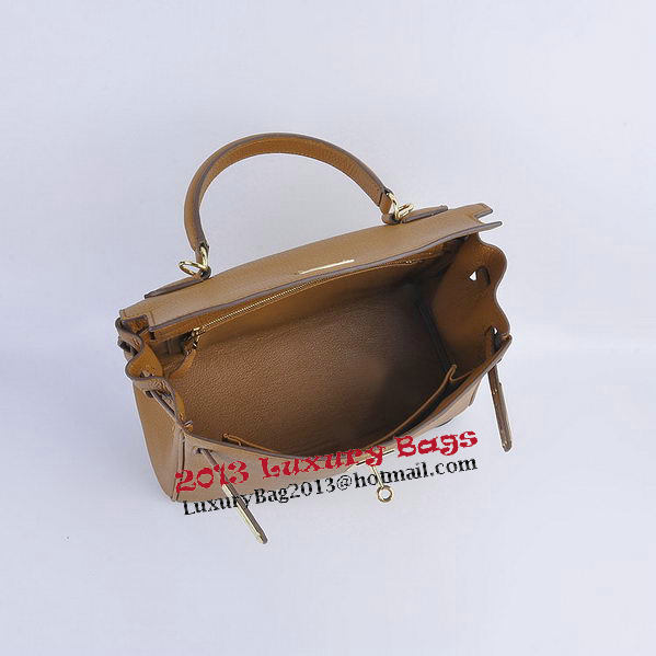 Hermes Kelly 28cm Shoulder Bags Wheat Grainy Leather Gold