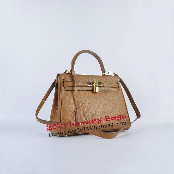 Hermes Kelly 28cm Shoulder Bags Wheat Grainy Leather Gold