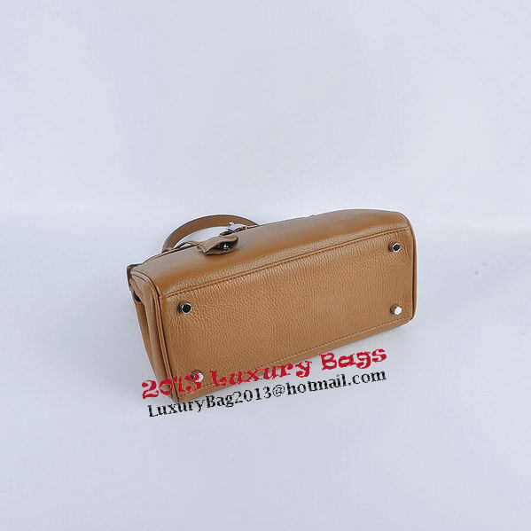 Hermes Kelly 28cm Shoulder Bags Wheat Grainy Leather Silver