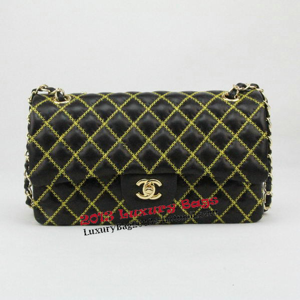 Chanel Embroidery Classic Flap Bag 2.55 Series Original Leather CHA1112 Black