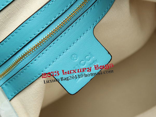 Gucci Diamante Calf Leather Bucket Bag 354228 Light Blue