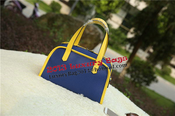 Hermes Boston Bag Grainy Leather H9898 Blue