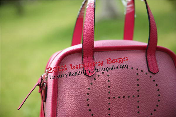 Hermes Boston Bag Grainy Leather H9898 Pink