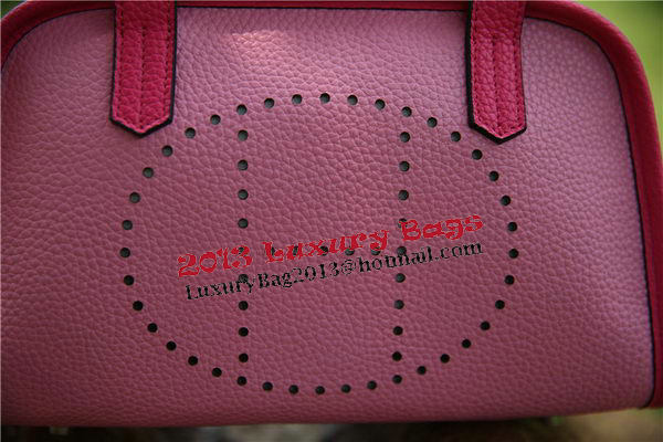 Hermes Boston Bag Grainy Leather H9898 Pink