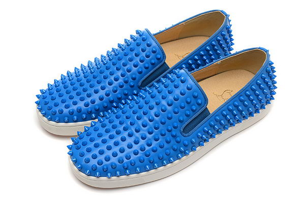 Christian Louboutin Casual Shoes Calfskin Leather CL827 Blue