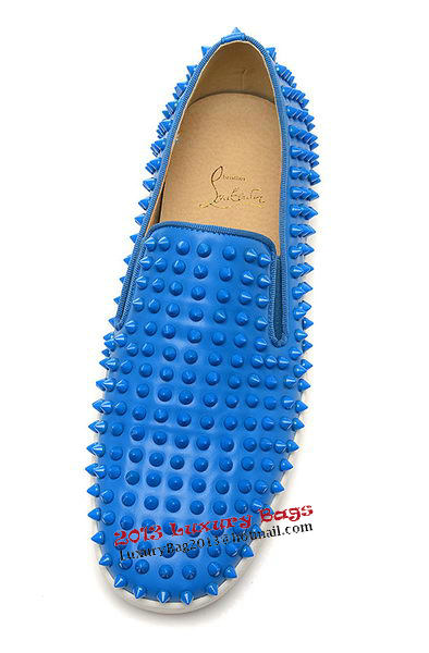 Christian Louboutin Casual Shoes Calfskin Leather CL827 Blue