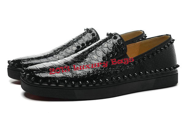 Christian Louboutin Casual Shoes Snake Patent Leather CL826 Black