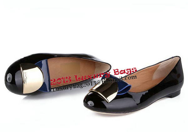 Salvatore Ferragamo Patent Leather Ballerina Flat Fl0454 Black