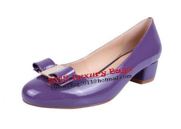 Salvatore Ferragamo Patent Leather Pump FL0442 Purple