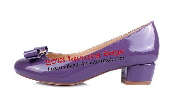 Salvatore Ferragamo Patent Leather Pump FL0442 Purple