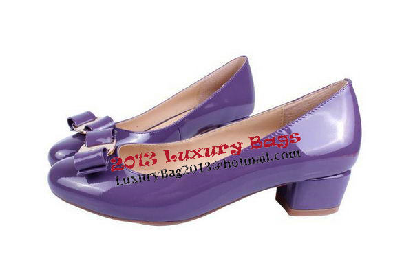 Salvatore Ferragamo Patent Leather Pump FL0442 Purple