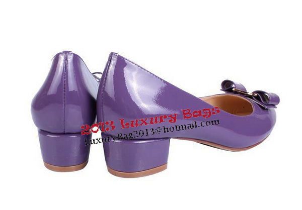 Salvatore Ferragamo Patent Leather Pump FL0442 Purple