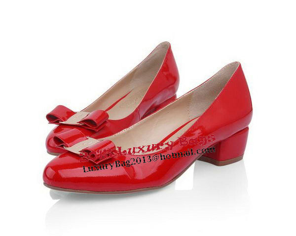 Salvatore Ferragamo Patent Leather Pump FL0442 Red