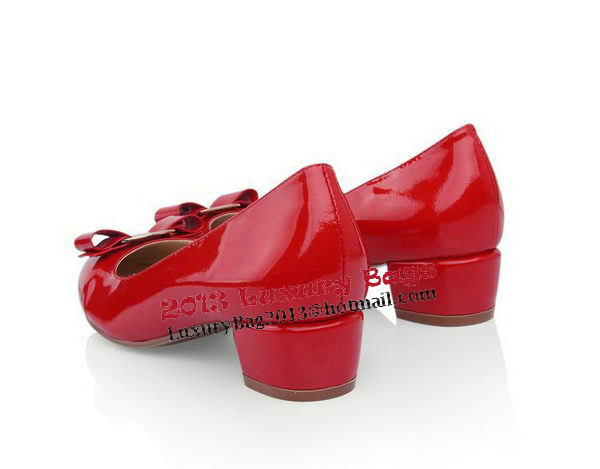 Salvatore Ferragamo Patent Leather Pump FL0442 Red