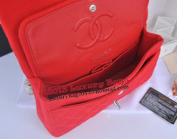 Chanel 2.55 Series Classic Flap Bag Denim Fabric CF1112 Red