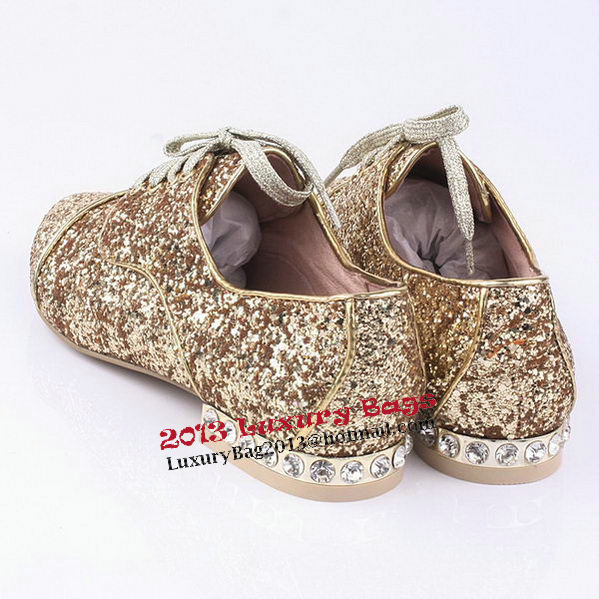 miu miu Casual Shoes Sequins Leather M308 Gold