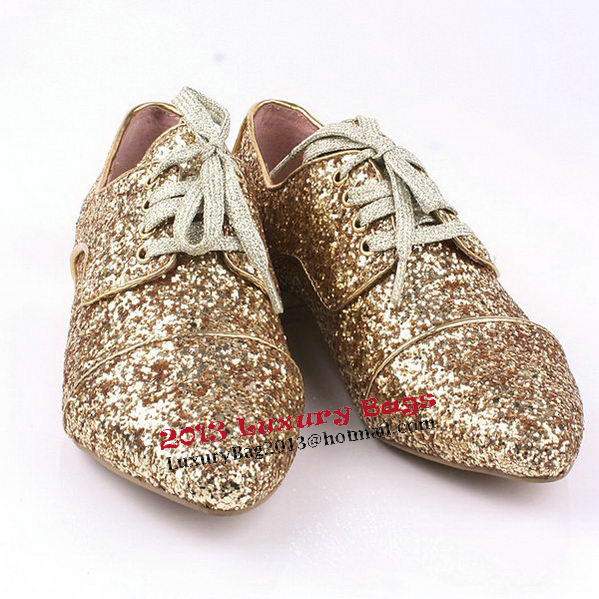 miu miu Casual Shoes Sequins Leather M308 Gold