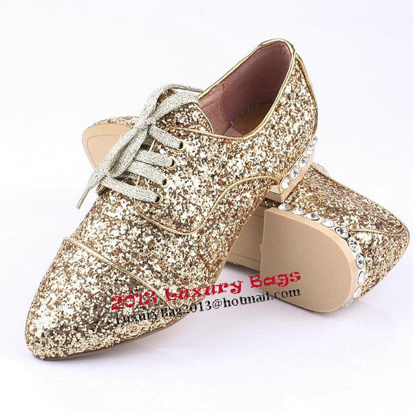 miu miu Casual Shoes Sequins Leather M308 Gold