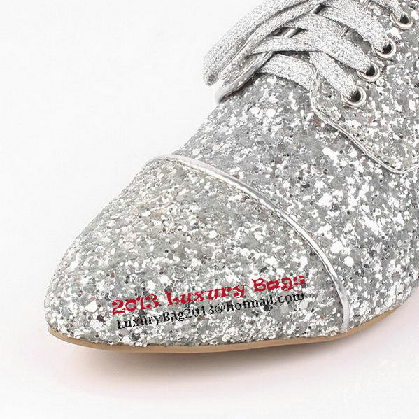 miu miu Casual Shoes Sequins Leather M308 Silver