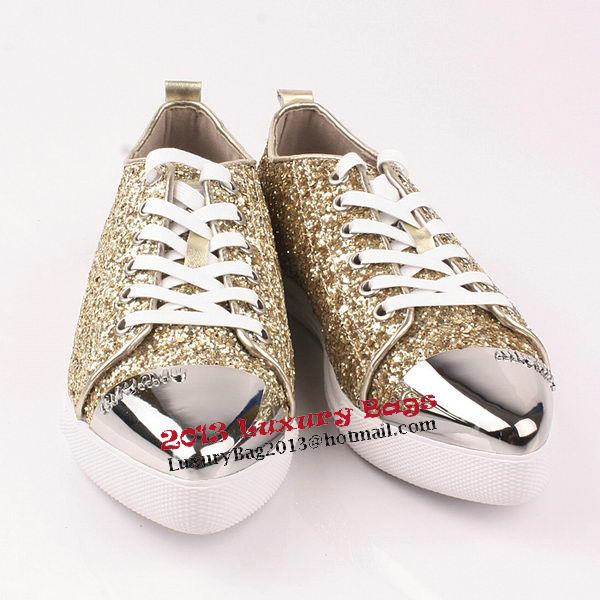 miu miu Casual Shoes Sequins Leather M310 Gold