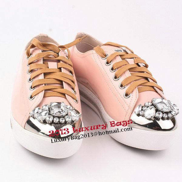 miu miu Casual Shoes Sheepskin Leather M305 Pink