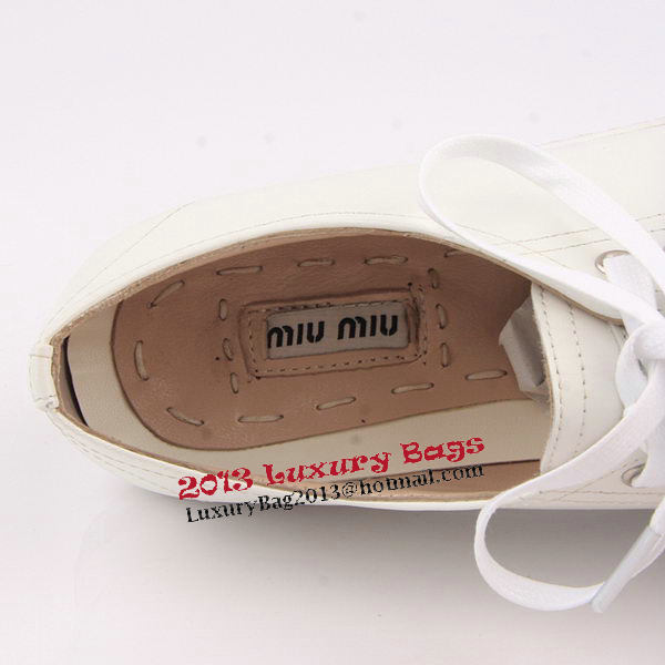 miu miu Casual Shoes Sheepskin Leather M305 White