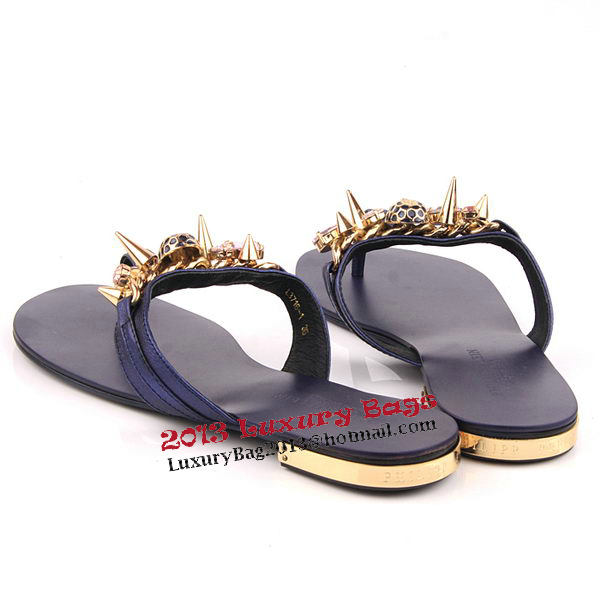 Prada Calfskin Leather Sandals PP10 Blue