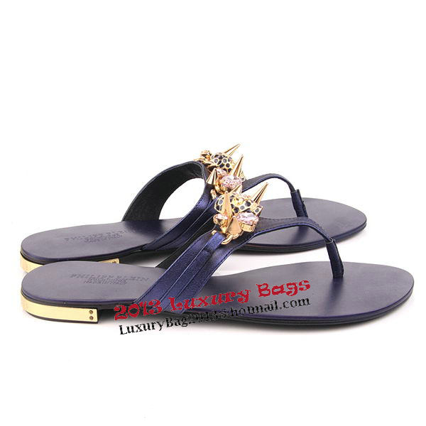 Prada Calfskin Leather Sandals PP10 Blue