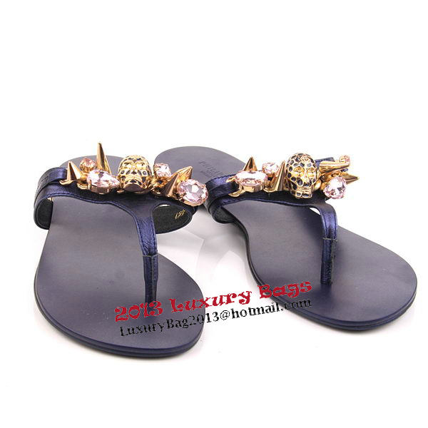 Prada Calfskin Leather Sandals PP10 Blue