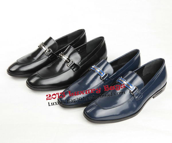 Prada Patent Leather Men Shoes PD333 Blue